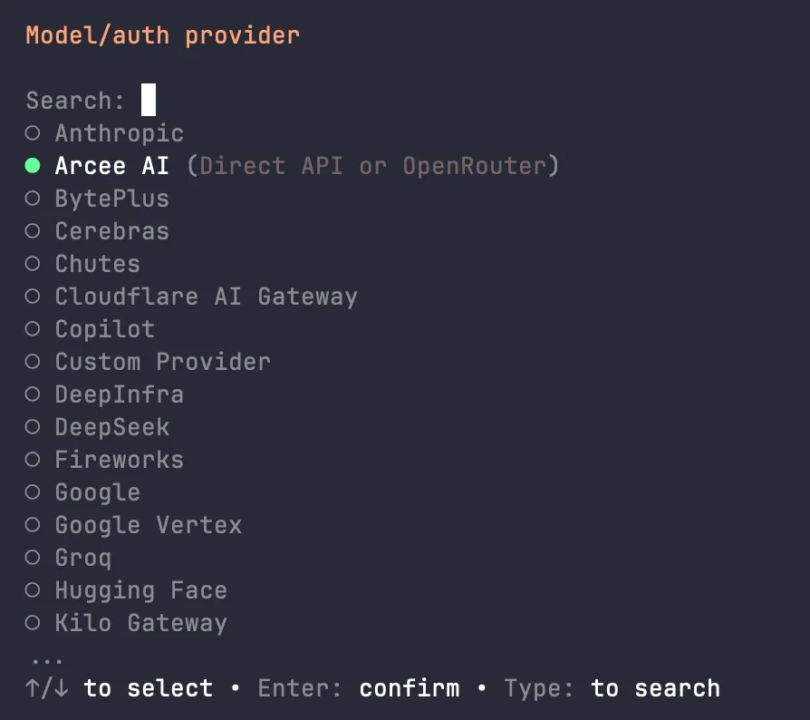 Выбор OpenRouter в качестве провайдера