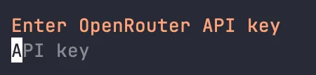 Ввод API-ключа OpenRouter